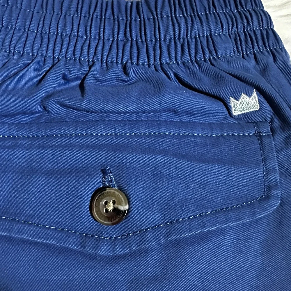Crown & Ivy Men's Shorts Blue Sz Medium Zip Button Elastic & Drawstring Pockets‎